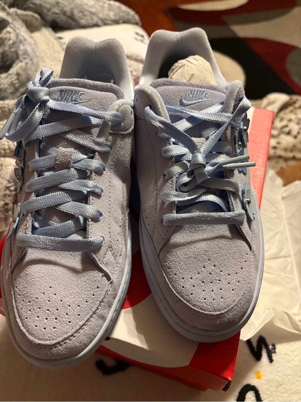 Nike Women’s Low-Top Sneakers in Pale Blue Suede